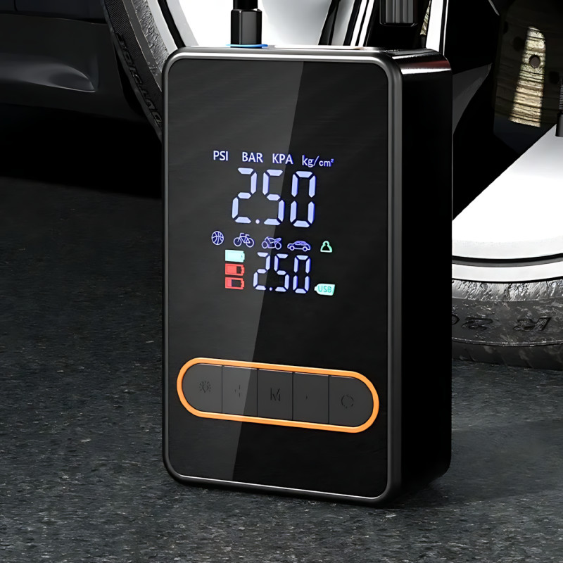 Автомобильный компрессор-насос Car Air Pump CX-329, 30 л/мин, 150 PSI, 1800 мАч, манометр, фонарик фото - 3