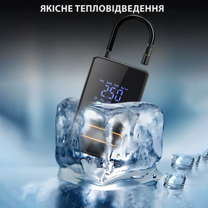 Автомобильный компрессор-насос Car Air Pump CX-329, 30 л/мин, 150 PSI, 1800 мАч, манометр, фонарик фото - 5