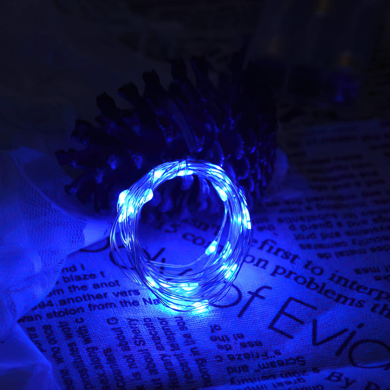 Светодиодная гирлянда на батарейках RD-301, 5 метров, 50 LED, разные цвета Синий фото - 4