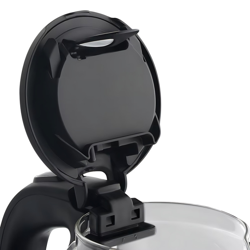 Электрочайник Domotec MS-7910 1 л, 1650 Вт, стеклянный корпус с LED-подсветкой, автоотключение, поворотная база 360°, черный фото - 4