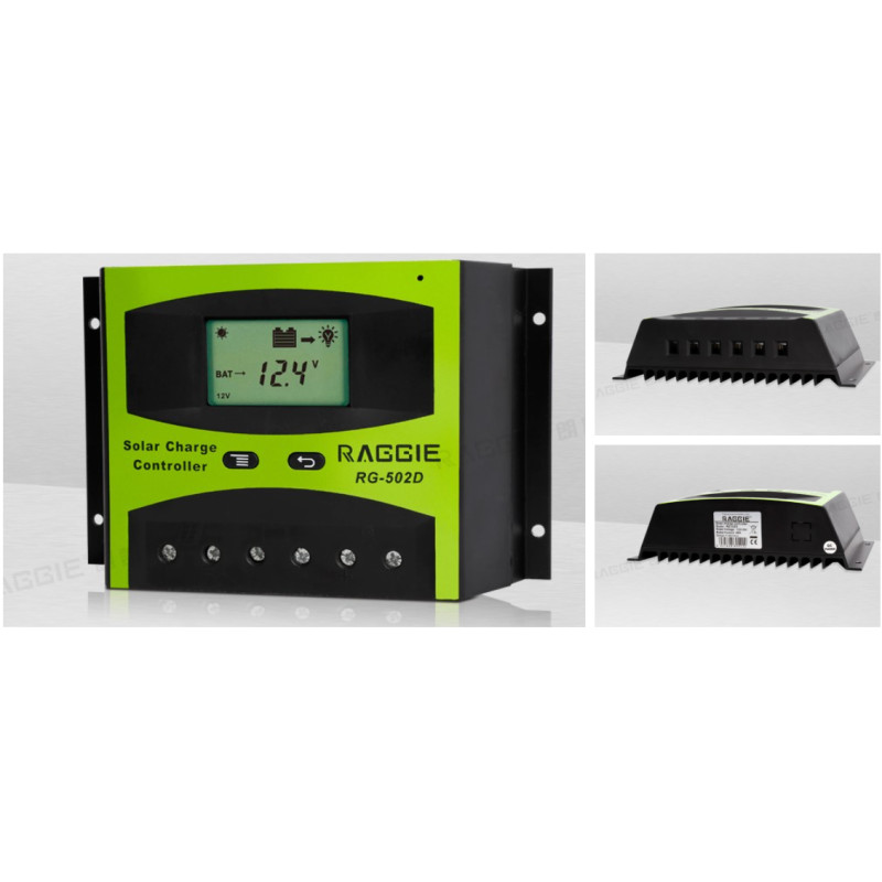Контроллер заряда солнечной панели Raggie RG-502D, 12V/24V 40A. Оригинальный Solar charge controller фото - 2