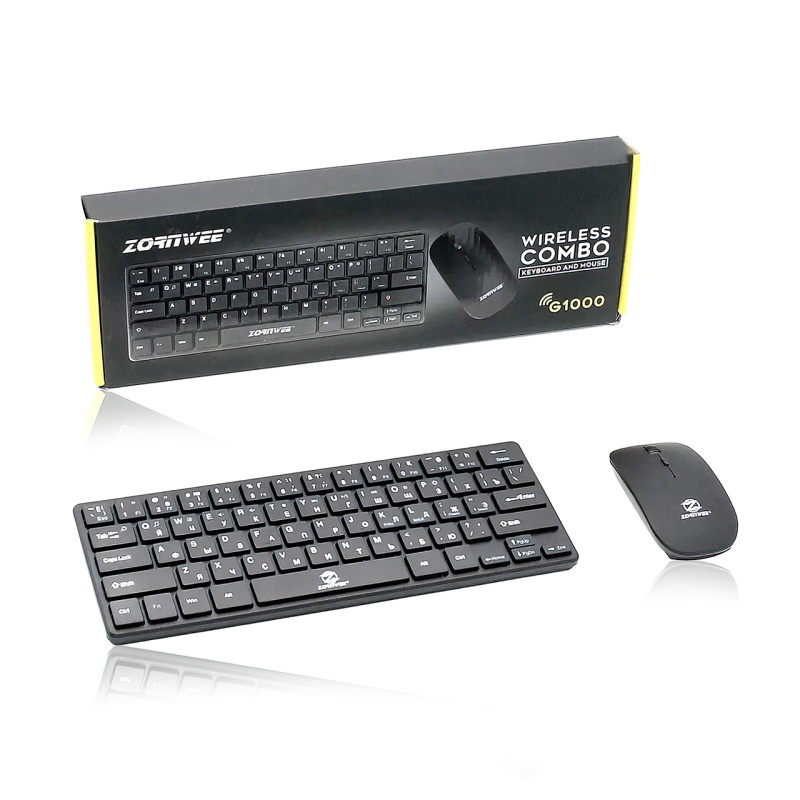 Беспроводная клавиатура с мышкой ZORNWEE G1000 с USB адаптером, с рабочей дистанцией до 10 метров фото - 7