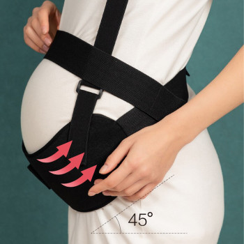 Бандаж для беременных регулируемый с резинкой через спину для поддержки Черный