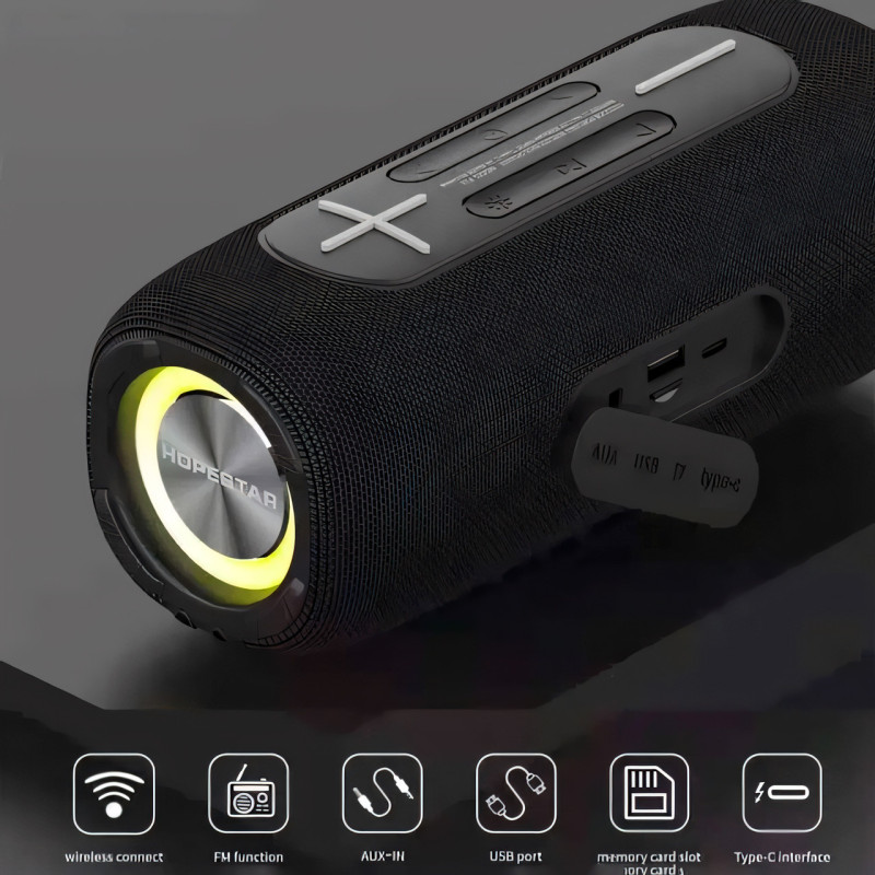Портативная беспроводная Колонка Hopestar P32, 20w, 3000mAh, Влагозащищенная Ipx 7 фото - 7