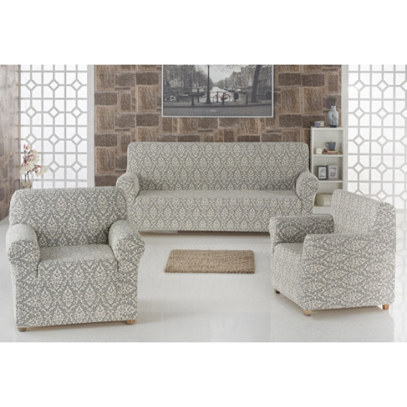 Комплект чохлів на диван і два крісла Жаккард Milano Home Concept Karna, універсальний розмір, різні кольори фото - 6