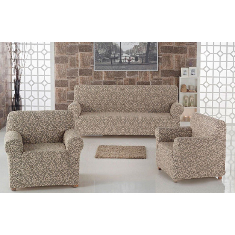 Комплект чохлів на диван і два крісла Жаккард Milano Home Concept Karna, універсальний розмір, різні кольори фото - 20