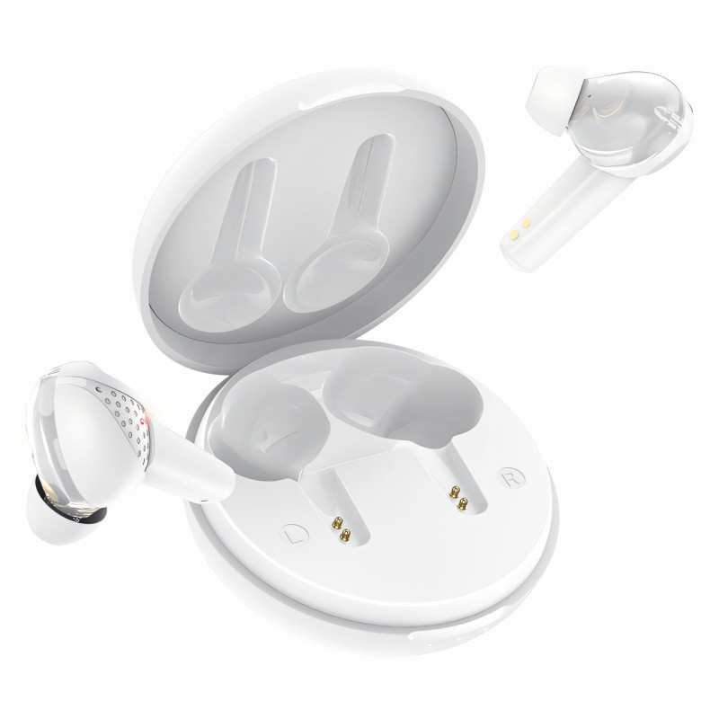 Бездротова гарнітура HOCO ES55 Songful, Bluetooth хендсфри BT5 з кейсом для заряджання Білий фото - 3