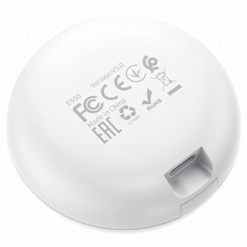 Бездротова гарнітура HOCO ES55 Songful, Bluetooth хендсфри BT5 з кейсом для заряджання Білий фото - 4