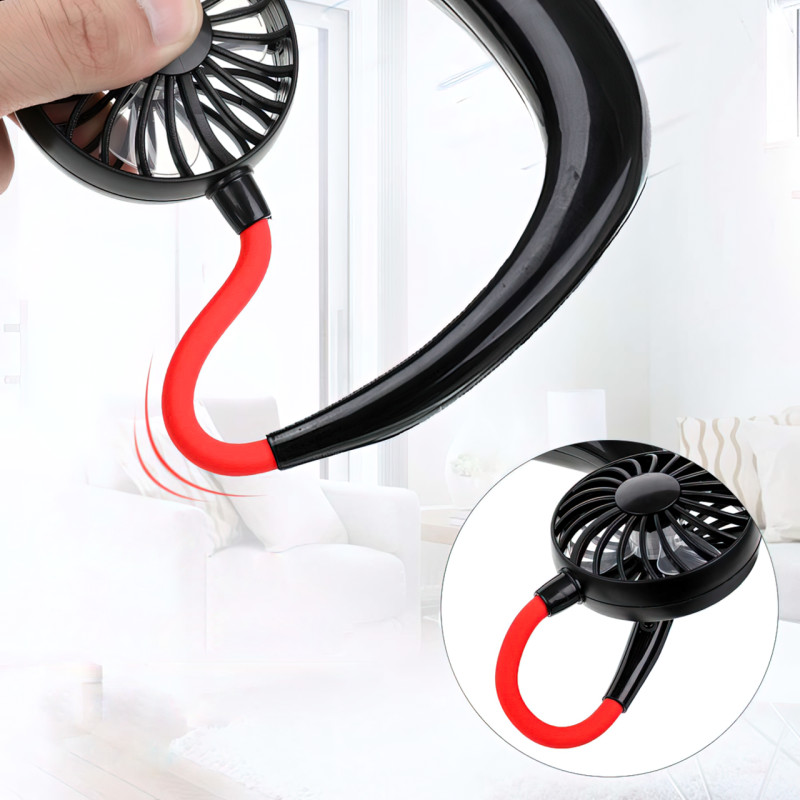 Нашийний USB-вентилятор Wearable Fan із зарядкою від MicroUSB, 1200 мА/год, 4 Вт фото - 2