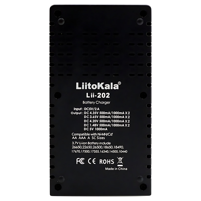Умное зарядное устройство LiitoKala Lii-202 с Power Bank, для всех типов аккумуляторов: 18650, AA, AAA, Li-Ion фото - 6