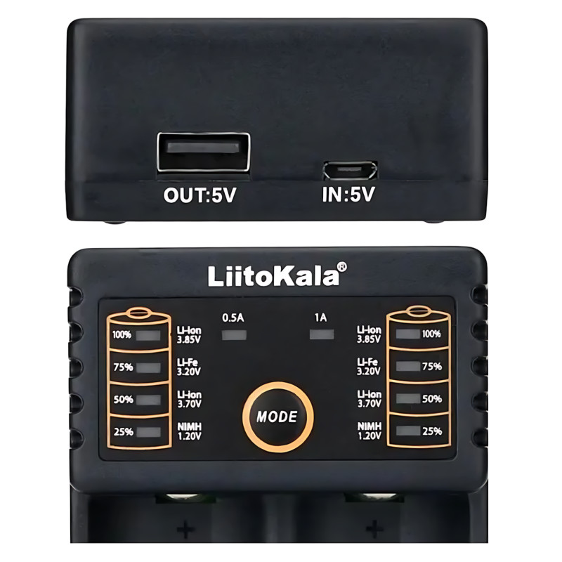 Умное зарядное устройство LiitoKala Lii-202 с Power Bank, для всех типов аккумуляторов: 18650, AA, AAA, Li-Ion фото - 5