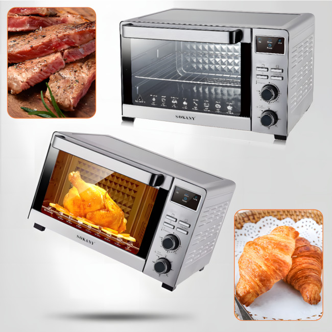 SOKANY SK-436 35L, электрическая настольная духовка 1500 Вт с грилем, таймером и двумя тэнами