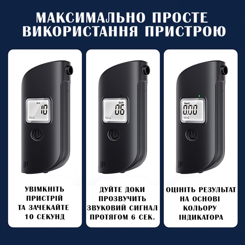 Алкотестер LCD AND HA-170 с фонариком, 0-200 мг/100 мл, полупроводниковый датчик, питание от 3 батареек АА фото - 6