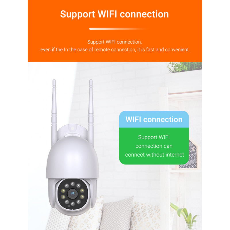 Вулична поворотна IP камера NJ PRO 1080 Vision 360 , вологостійка, датчик рух, нічне бачення, біла фото - 6
