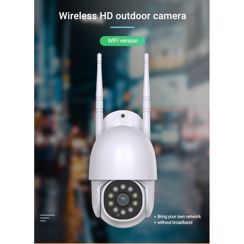 Уличная поворотная IP камера NJ PRO 1080 Vision 360 , влагостойкая, датчик движение, ночное видение, белая фото - 5