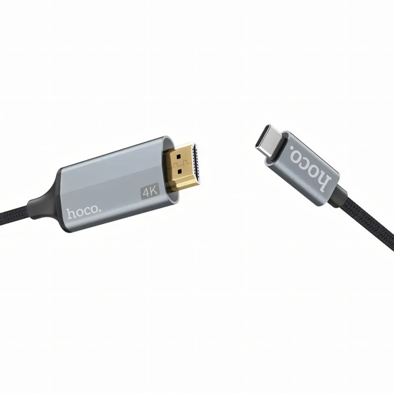 Кабель-переходник HOCO UA13 Type-C на HDMI 4K, Full HD 4K/2K, адаптер 1.8 м из нейлона и алюминия фото - 4