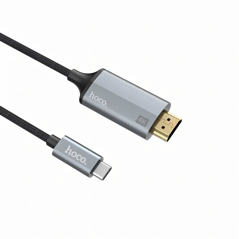 Кабель-переходник HOCO UA13 Type-C на HDMI 4K, Full HD 4K/2K, адаптер 1.8 м из нейлона и алюминия фото - 6