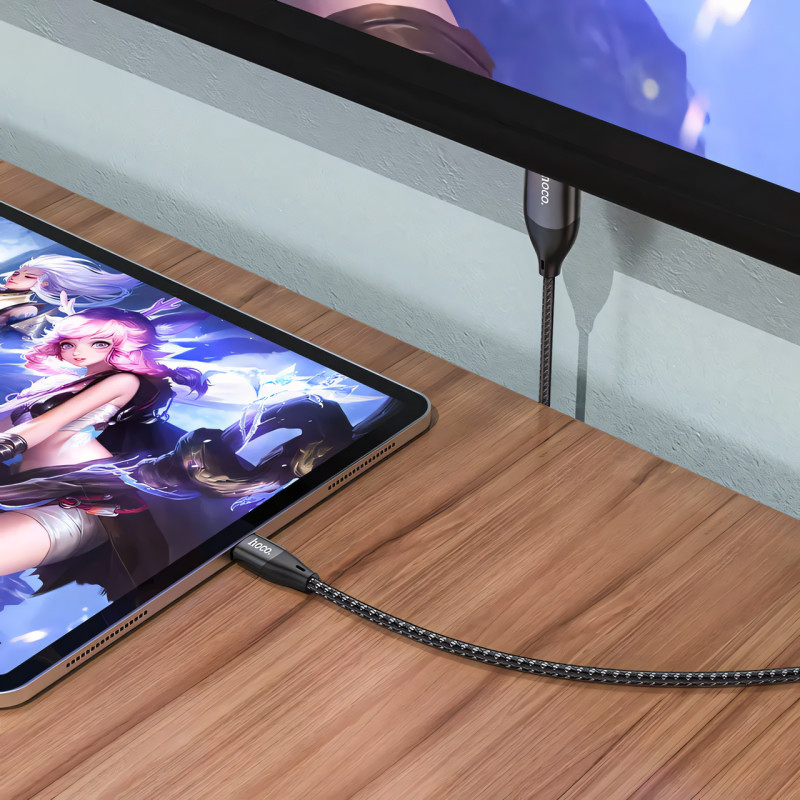Кабель-переходник HOCO UA13 Type-C на HDMI 4K, Full HD 4K/2K, адаптер 1.8 м из нейлона и алюминия фото - 8