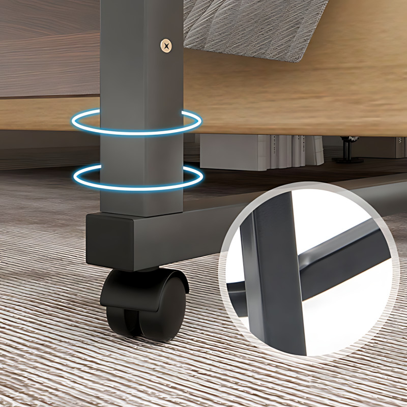 Стіл наддиванний регульований FGQuelle ZM687, прямокутний, з регульованою висотою, на колесах із фіксацією, сталь, 60х40 см фото - 7