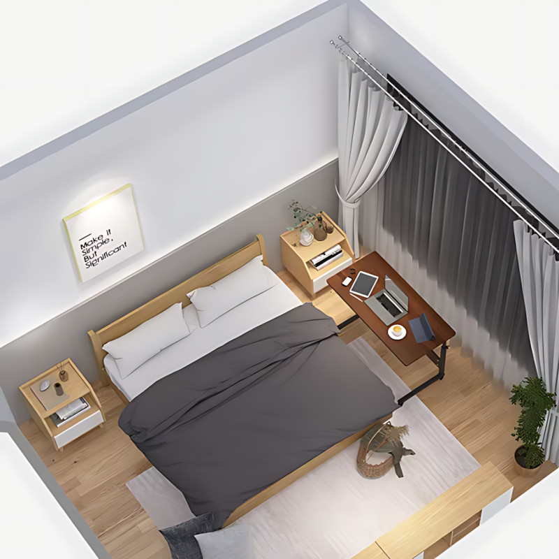 Стіл наддиванний регульований FGQuelle ZM687, прямокутний, з регульованою висотою, на колесах із фіксацією, сталь, 60х40 см фото - 10