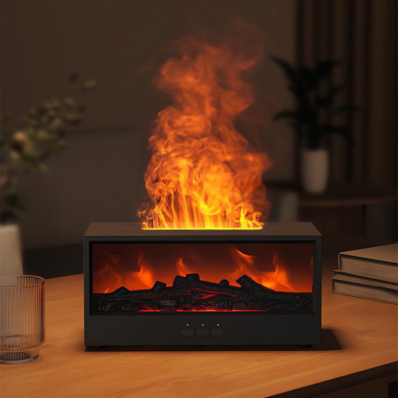 Увлажнитель воздуха-аромадиффузор с эффектом камина MA795, RGB-подсветкой, имитацией пламени, пультом и USB-портом, объем 200 мл фото - 22