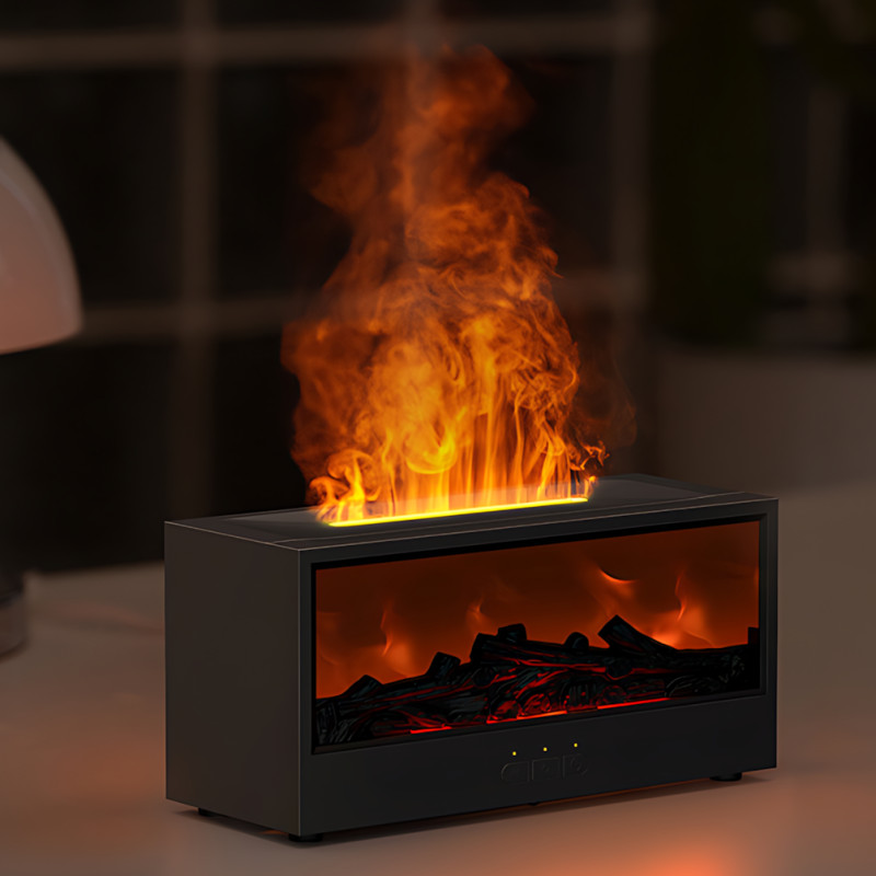 Увлажнитель воздуха-аромадиффузор с эффектом камина MA795, RGB-подсветкой, имитацией пламени, пультом и USB-портом, объем 200 мл фото - 14