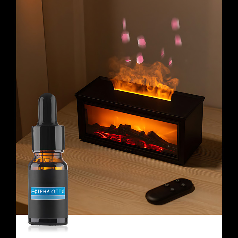 Увлажнитель воздуха-аромадиффузор с эффектом камина MA795, RGB-подсветкой, имитацией пламени, пультом и USB-портом, объем 200 мл фото - 30