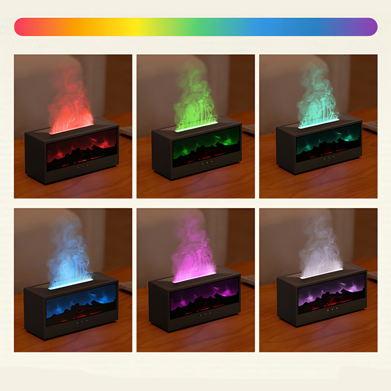 Увлажнитель воздуха-аромадиффузор с эффектом камина MA795, RGB-подсветкой, имитацией пламени, пультом и USB-портом, объем 200 мл фото - 38