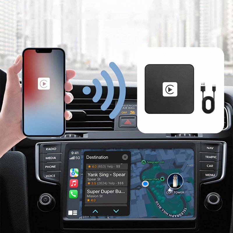 Бездротовий адаптер CarPlay, що перетворить дротове з'єднання Iphone/Andriod на бездротове, Plug&Play фото - 7