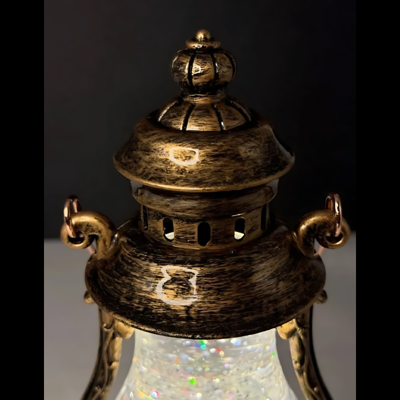 Праздничный музыкальный светильник «Санта в масляной лампе» 812 — LED подсветка, движущаяся фигура, эффект снега, мелодии фото - 6