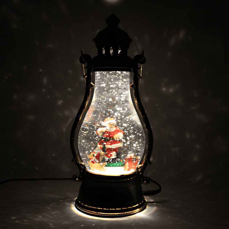 Праздничный музыкальный светильник «Санта в масляной лампе» 812 — LED подсветка, движущаяся фигура, эффект снега, мелодии фото - 4