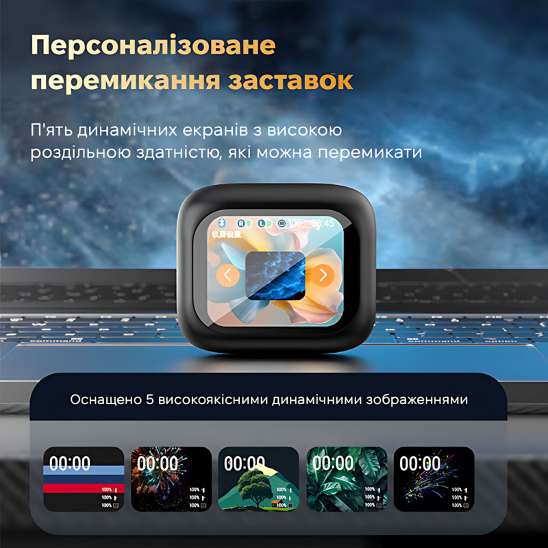 Бездротові навушники LX-10 TWS — Bluetooth 5.4, ANC+ENC, LED-дисплей, 320 мА·год, сенсорне керування фото - 3