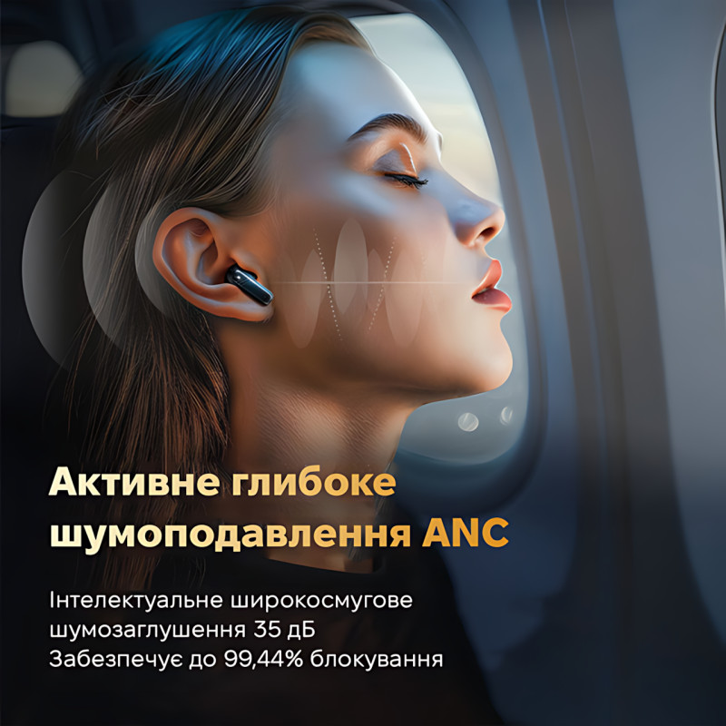 Бездротові навушники LX-10 TWS — Bluetooth 5.4, ANC+ENC, LED-дисплей, 320 мА·год, сенсорне керування фото - 4