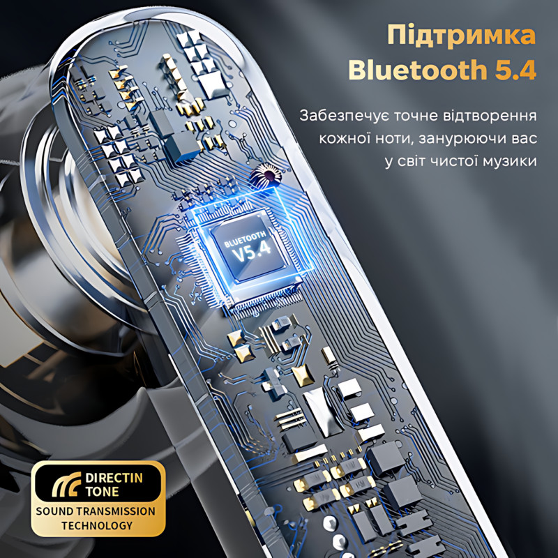 Бездротові навушники LX-10 TWS — Bluetooth 5.4, ANC+ENC, LED-дисплей, 320 мА·год, сенсорне керування фото - 5
