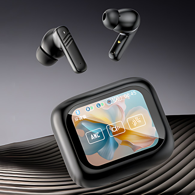 Бездротові навушники LX-10 TWS — Bluetooth 5.4, ANC+ENC, LED-дисплей, 320 мА·год, сенсорне керування