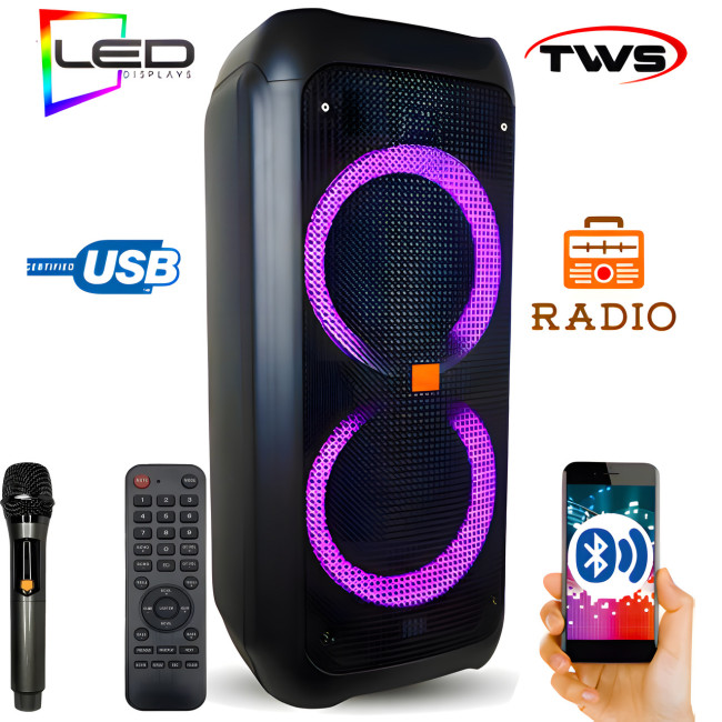 Акустическая система, Колонка с микрофоном ZXX-5506, 30Вт, 25х56х24см
