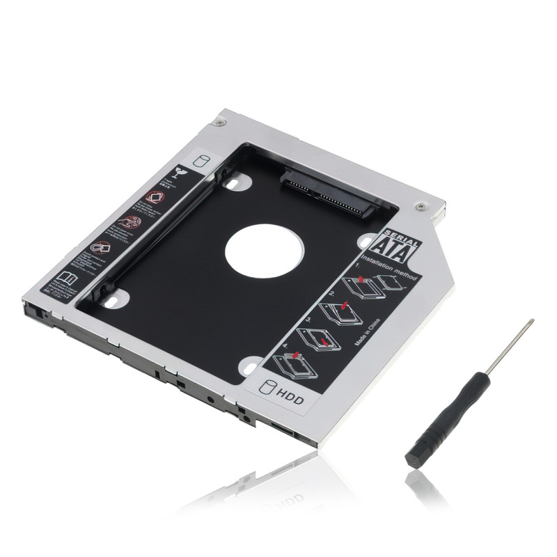 Адаптер для заміни DVD-привода на HDD/SSD диск GemBird, низькопрофільний OptiBay 2.5'', 9.5/12.7 мм, SATA/mSATA фото - 2