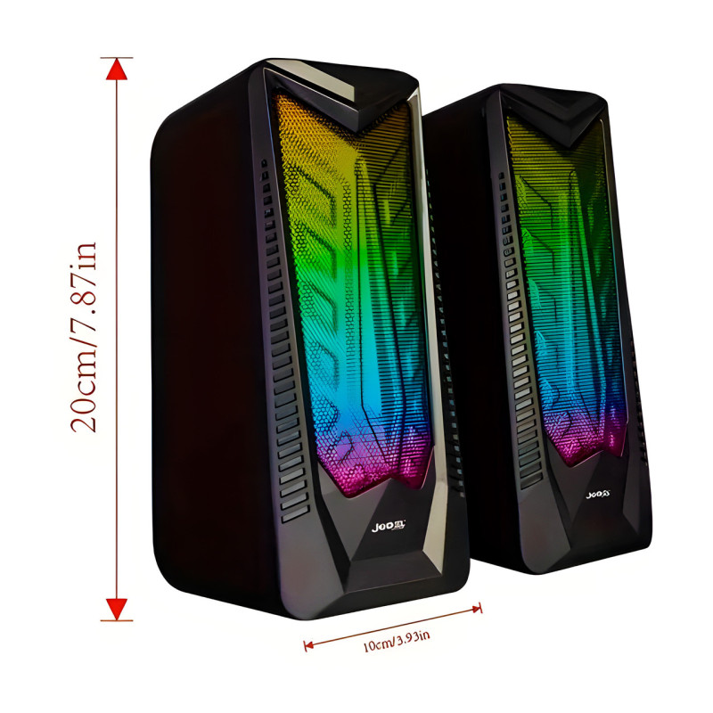 Колонки для комп'ютера та ноутбука JEDEL S524 RGB 2.0, З RGB-підсвіткою, 6 вт фото - 3