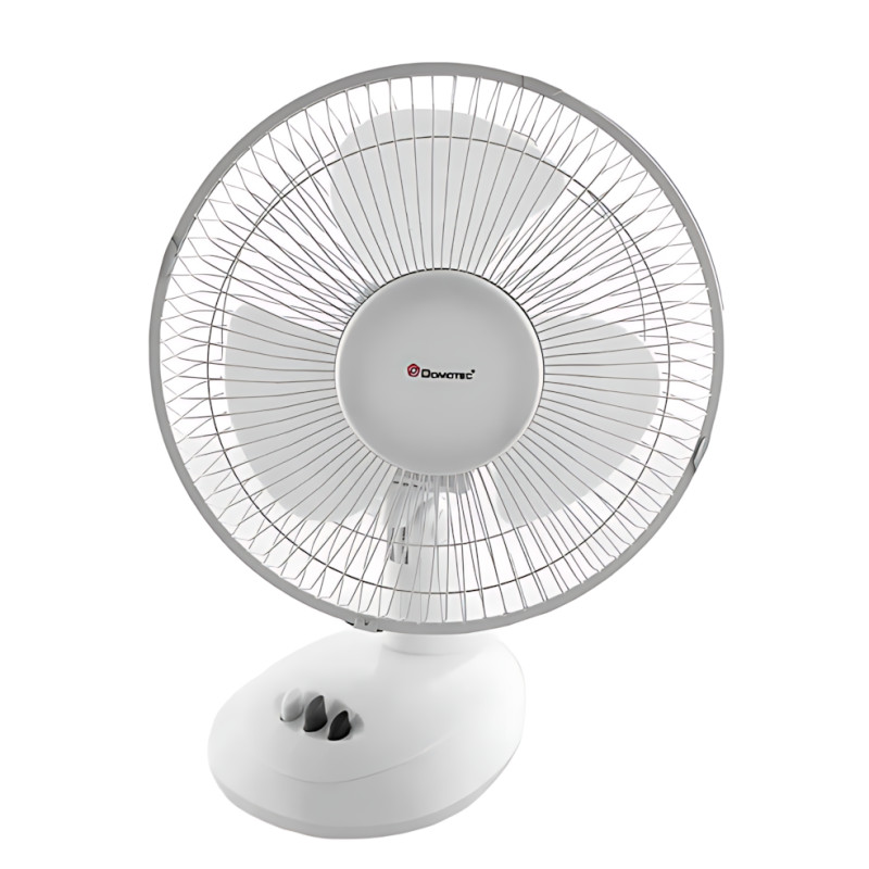 Настільний вентилятор Domotec MS-1624 Fan 9", 25 Вт, 2 швидкості, поворот і нахил, знімна решітка, білий фото - 4