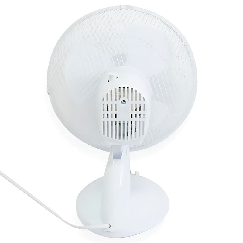 Настільний вентилятор Domotec MS-1624 Fan 9", 25 Вт, 2 швидкості, поворот і нахил, знімна решітка, білий фото - 3