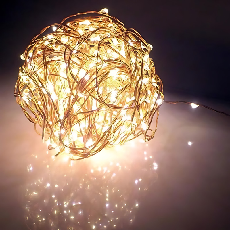 Уличная LED гирлянда Капля росы SFK-14 с солнечной панелью, теплый цвет, 10 м, 100LED фото - 3
