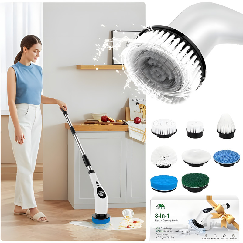 Щітка Електрична 360 Градусів, з 8 насадками Cleaning Brush cleaner XL-774 фото - 2