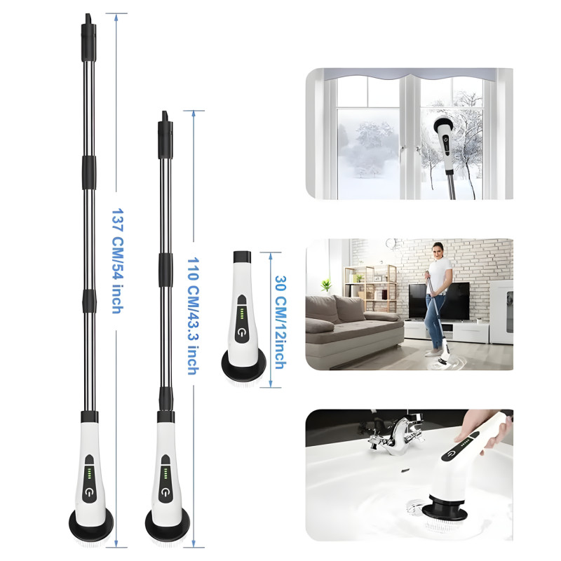 Щітка Електрична 360 Градусів, з 8 насадками Cleaning Brush cleaner XL-774 фото - 6