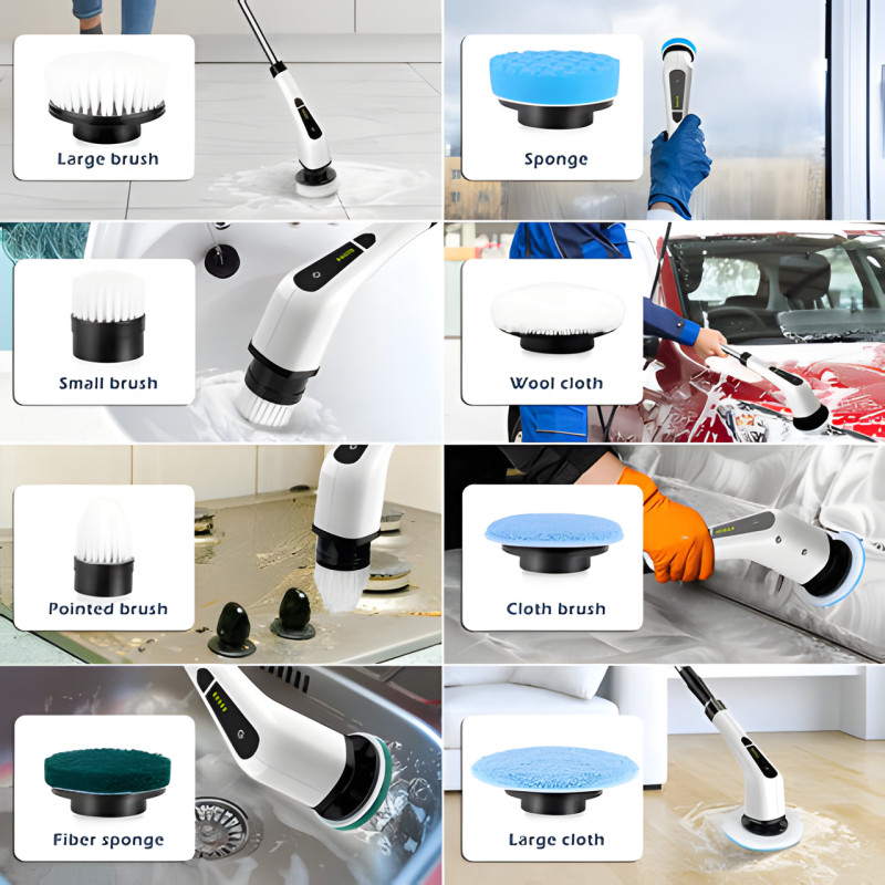 Щітка Електрична 360 Градусів, з 8 насадками Cleaning Brush cleaner XL-774 фото - 4
