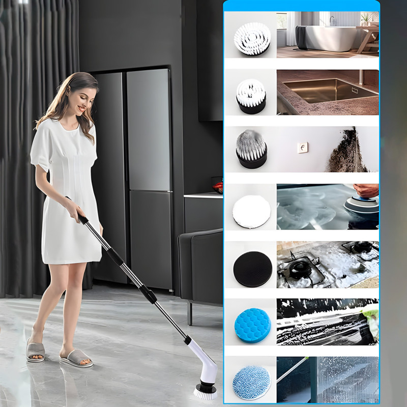 Щітка Електрична 360 Градусів, з 8 насадками Cleaning Brush cleaner XL-774 фото - 3