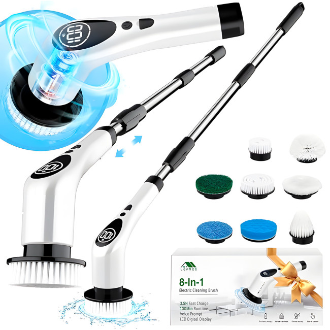 Щітка Електрична 360 Градусів, з 8 насадками Cleaning Brush cleaner XL-774