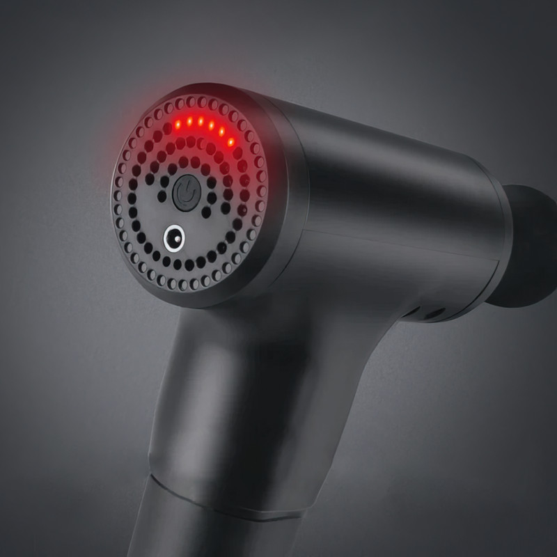 Масажер FASCIAL Pro, вібраційний, ударний, м'язовий, 4 насадки, 2400 мА/год фото - 6