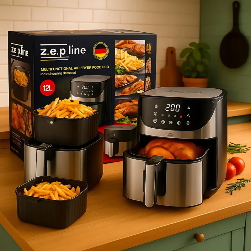 Фритюрница профессиональная 12 л Zepline ZP-217, 4200 Вт, 2 ТЭНа, 2 антипригарные корзины, сенсорные кнопки фото - 10
