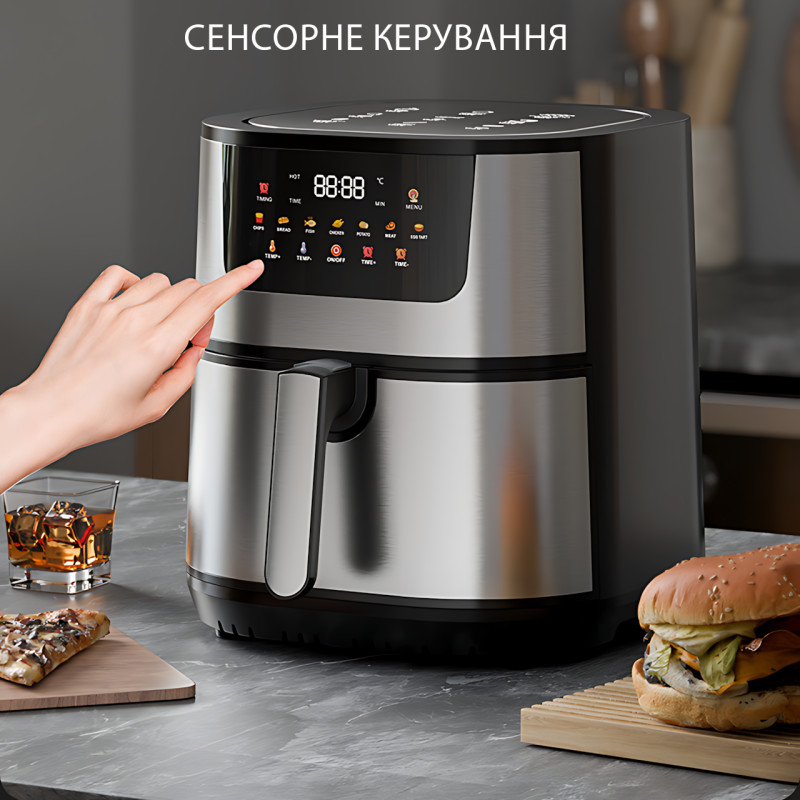 Фритюрница профессиональная 12 л Zepline ZP-217, 4200 Вт, 2 ТЭНа, 2 антипригарные корзины, сенсорные кнопки фото - 8