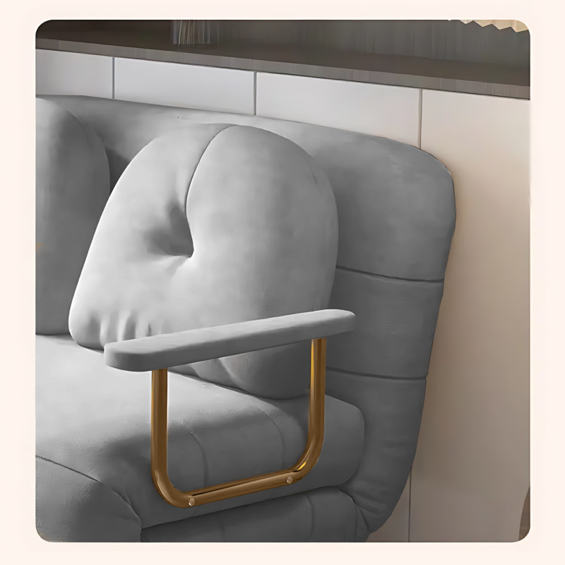 Крісло-ліжко розкладне 3-в-1 DR-80, софа, шезлонг із металевим каркасом, тканиною антикіготь, подушкою, підлокітниками, сірий фото - 6